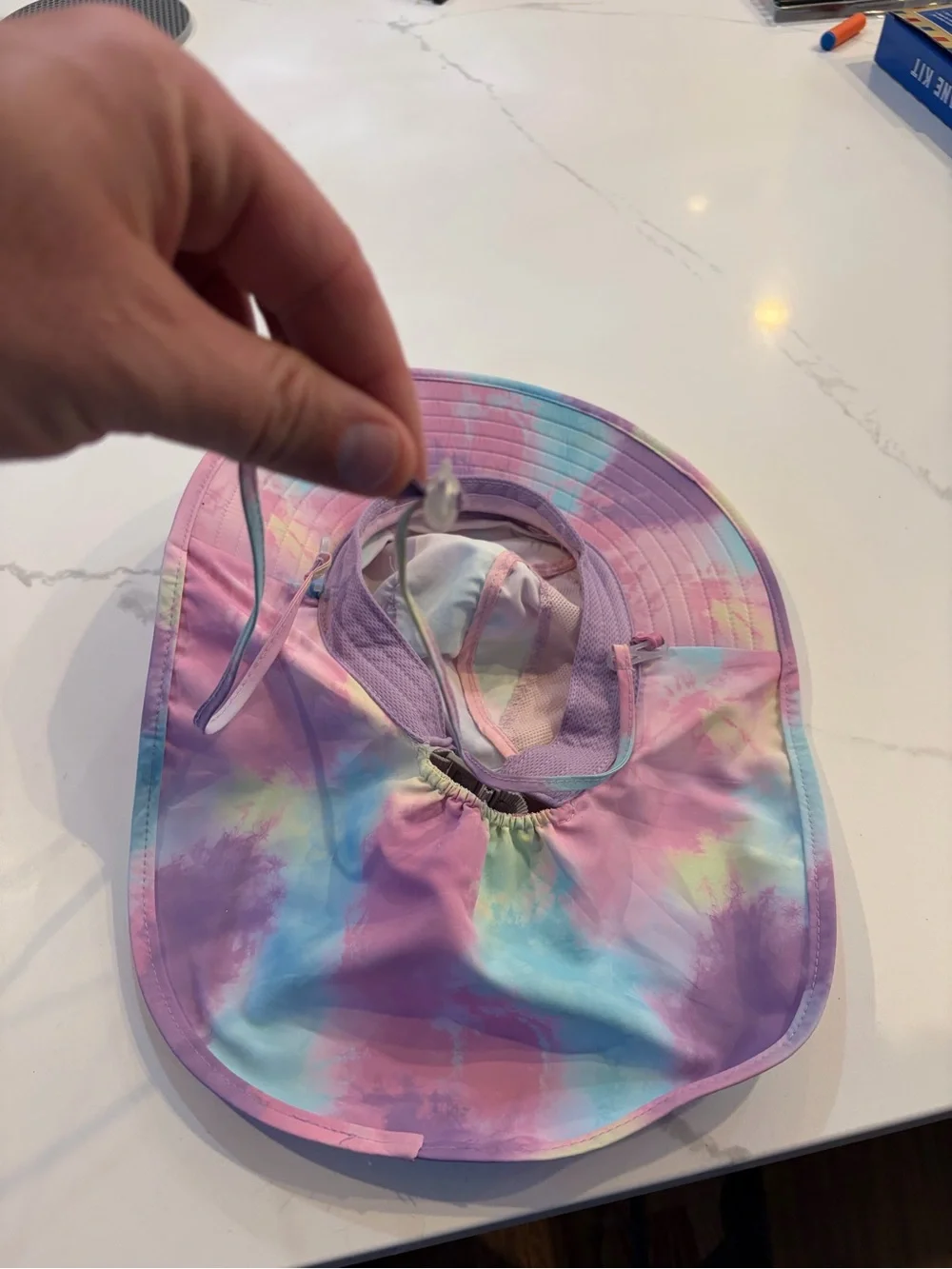 Kids Unicorn Tie-Dye Sun Hat - Pink & Blue